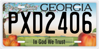 GA license plate PXD2406