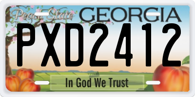 GA license plate PXD2412