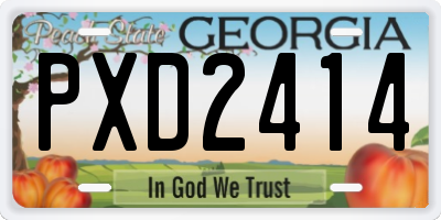 GA license plate PXD2414