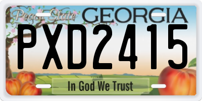 GA license plate PXD2415
