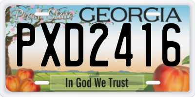 GA license plate PXD2416