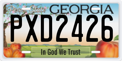 GA license plate PXD2426