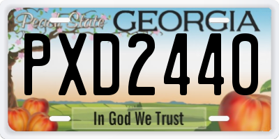 GA license plate PXD2440
