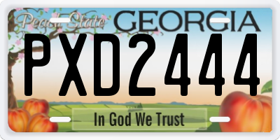 GA license plate PXD2444