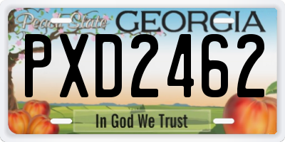 GA license plate PXD2462