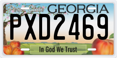 GA license plate PXD2469