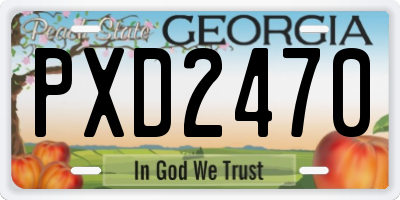 GA license plate PXD2470