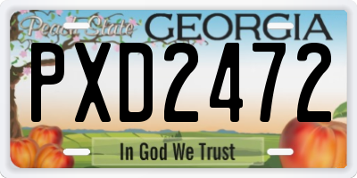 GA license plate PXD2472
