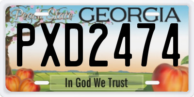 GA license plate PXD2474