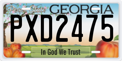 GA license plate PXD2475