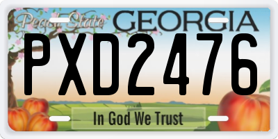 GA license plate PXD2476