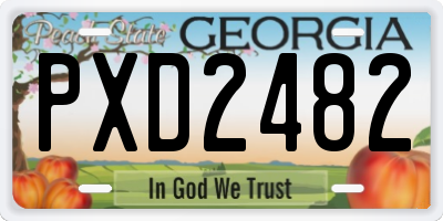 GA license plate PXD2482