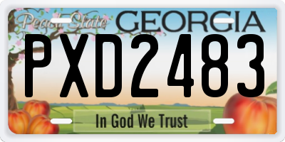 GA license plate PXD2483