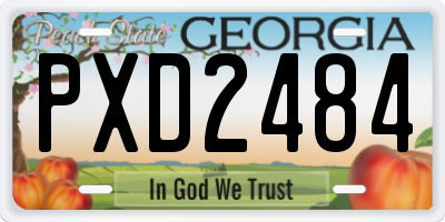 GA license plate PXD2484