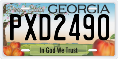 GA license plate PXD2490