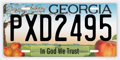 GA license plate PXD2495