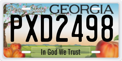 GA license plate PXD2498