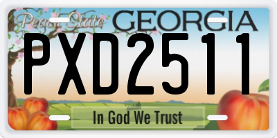 GA license plate PXD2511