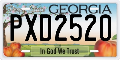 GA license plate PXD2520