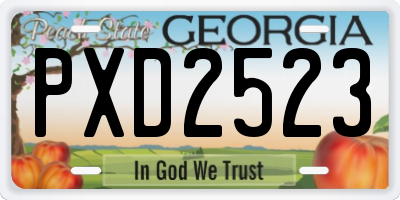 GA license plate PXD2523