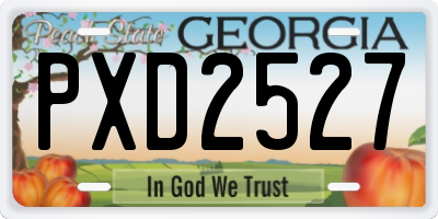 GA license plate PXD2527