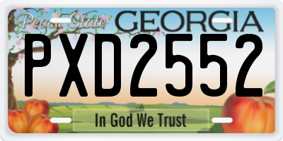 GA license plate PXD2552