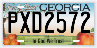 GA license plate PXD2572
