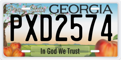 GA license plate PXD2574