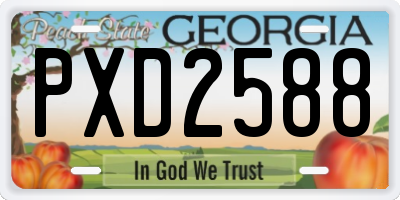 GA license plate PXD2588