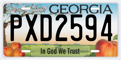 GA license plate PXD2594