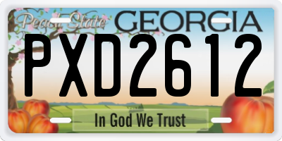 GA license plate PXD2612