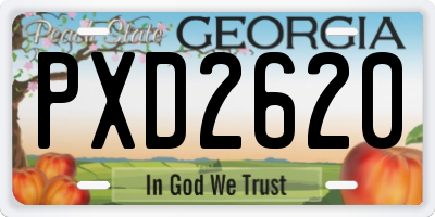 GA license plate PXD2620