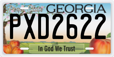 GA license plate PXD2622
