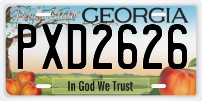 GA license plate PXD2626