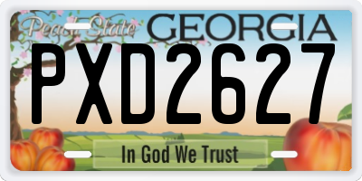 GA license plate PXD2627