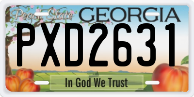 GA license plate PXD2631