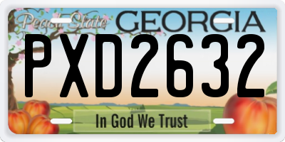 GA license plate PXD2632