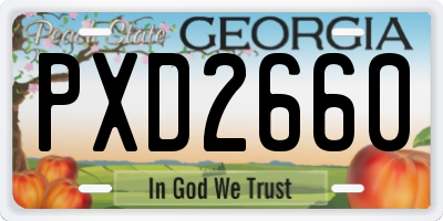 GA license plate PXD2660