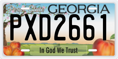 GA license plate PXD2661