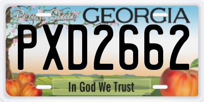GA license plate PXD2662