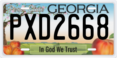 GA license plate PXD2668