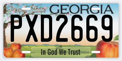 GA license plate PXD2669