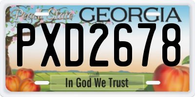 GA license plate PXD2678