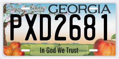 GA license plate PXD2681