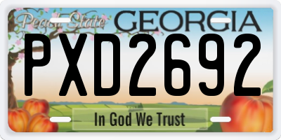 GA license plate PXD2692