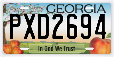 GA license plate PXD2694