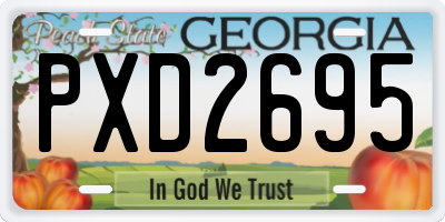 GA license plate PXD2695