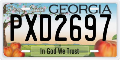 GA license plate PXD2697