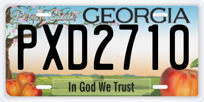 GA license plate PXD2710