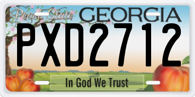GA license plate PXD2712